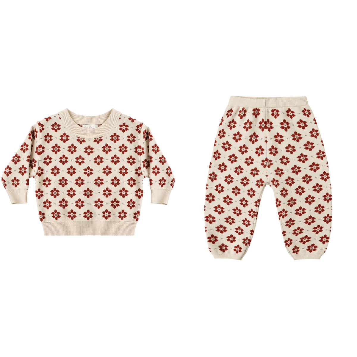 SWEATER AND PANT SET POINSETTIA