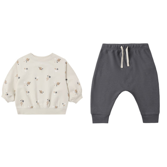 OVERSIZED SPACE CREW SWEATSHIRT AND PANT