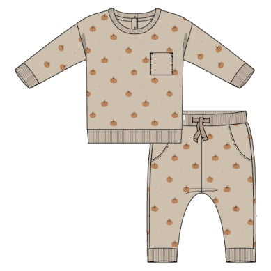 2PC SET: L/S TOP + PANT KNIT-SAND