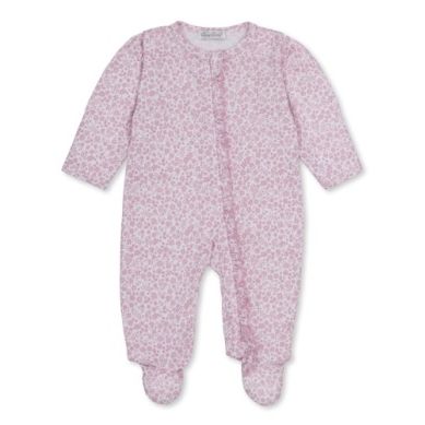 footie w/ zip prt - fall blooms pink