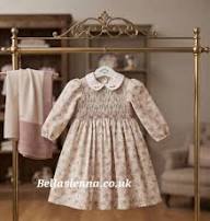 Ivory & Pink Floral Hand Smocked Dress