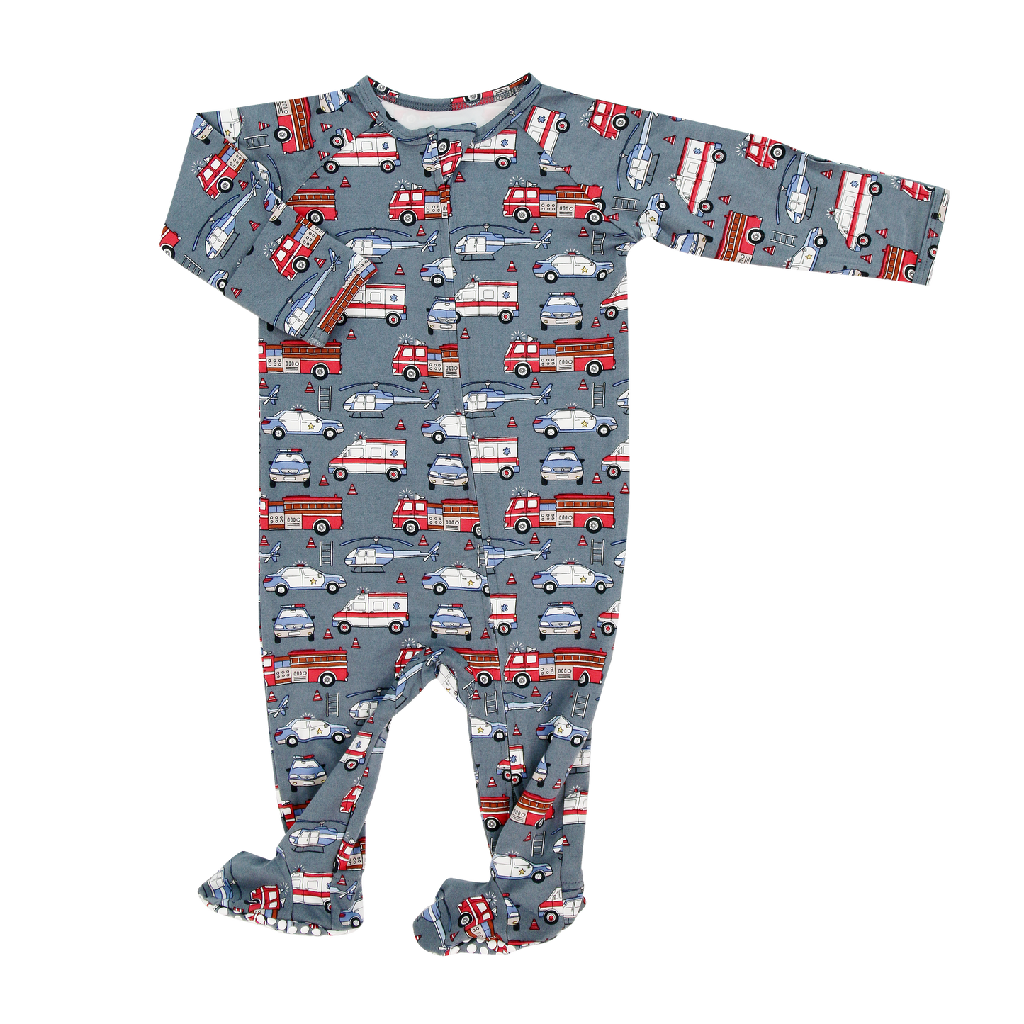 Zipper Footie Asst Prints Sweet Bamboo
