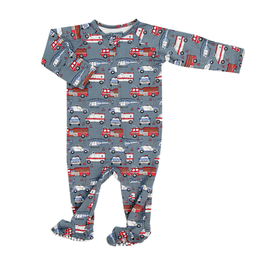 Zipper Footie Asst Prints Sweet Bamboo