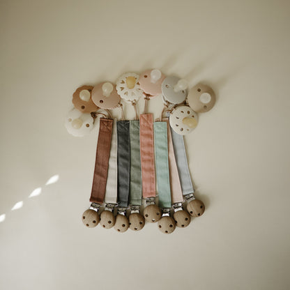 Linen Pacifier Clip 2-Pack