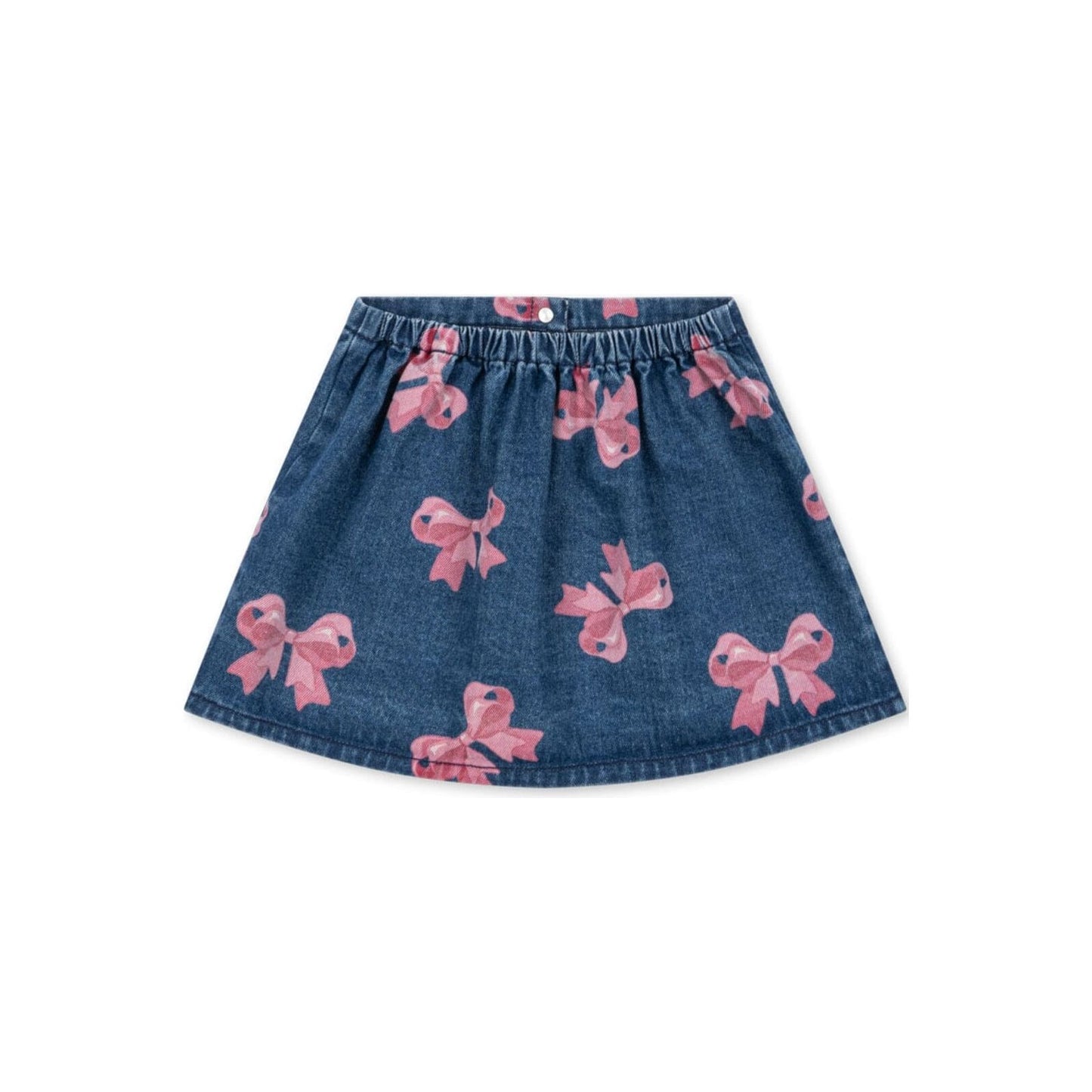 DENIM SKIRT W/PINK BOWS