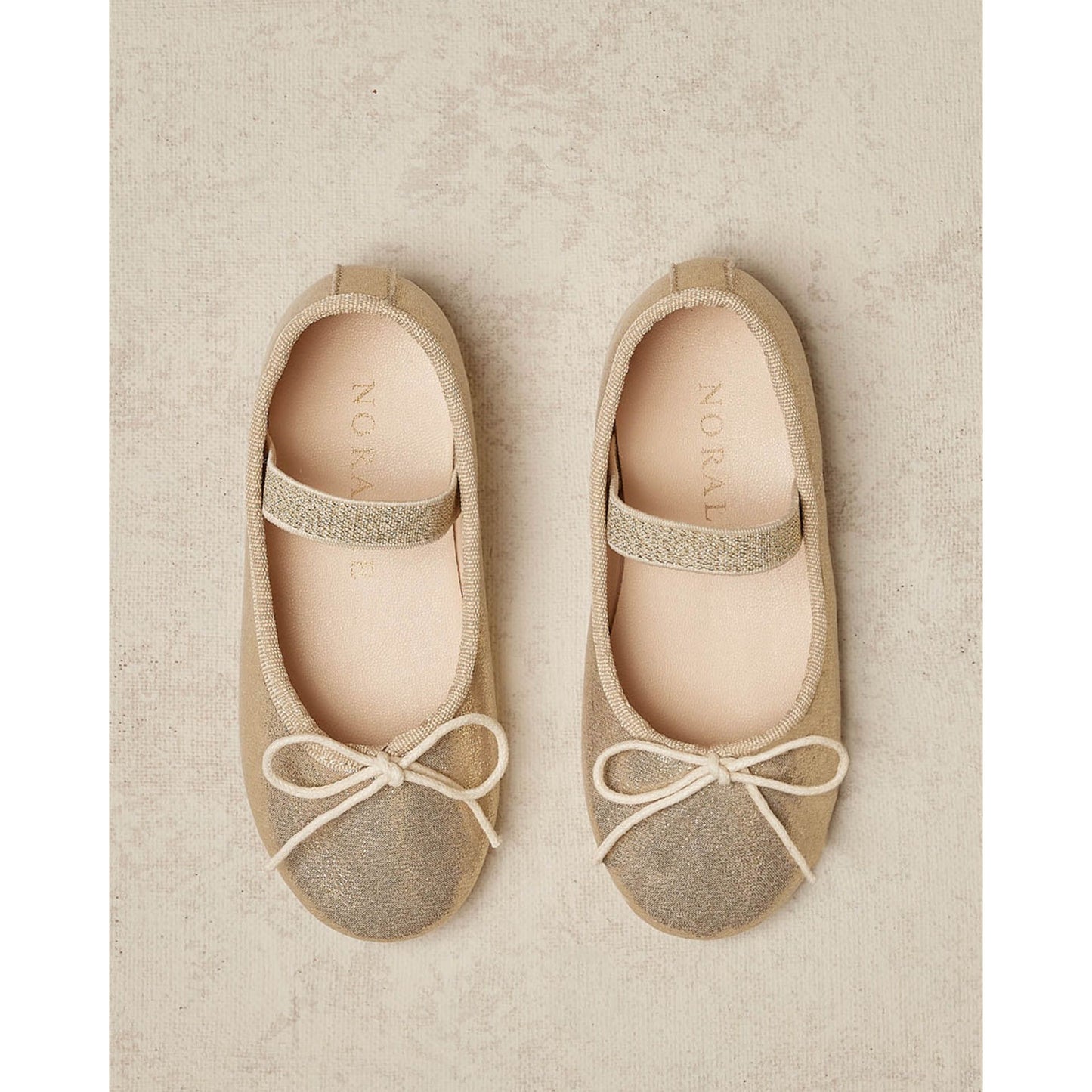 Ballet flats metallic ecru