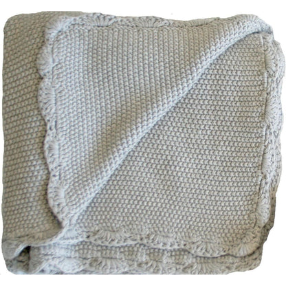 Knit Mini Moss Stitch Blanket-Grey