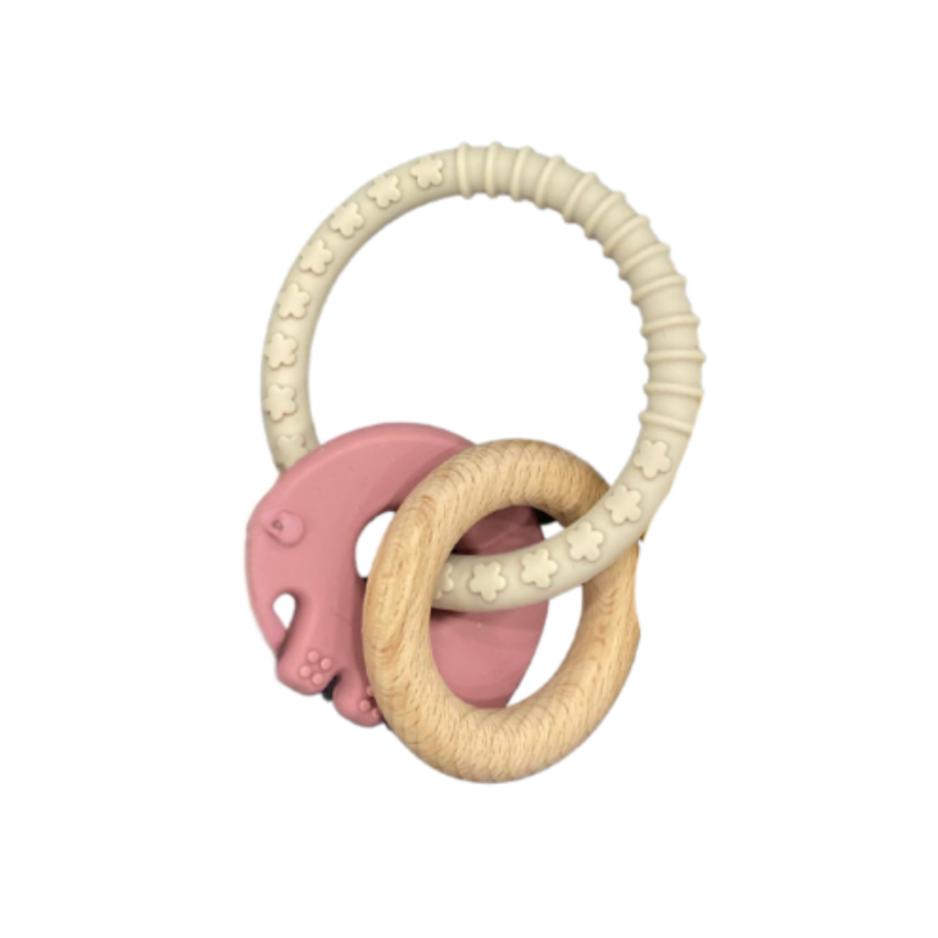 Pink Elephant Ring Teether – A Sensory Staple