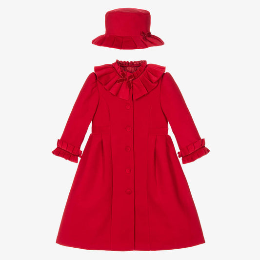 SARAH LOUISE GIRLS RED COAT & HAT