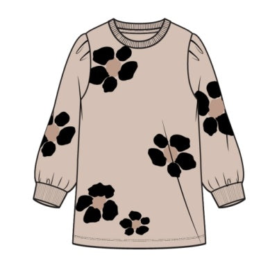 L/S TUNIC DRESS KNIT-BEIGE