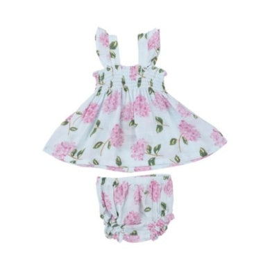 RUFFLE STRAP SMOCKED TOP AND DIAPER COVER