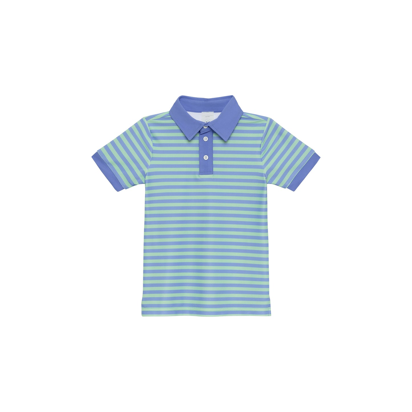 sky blue/palm green qb stripe polo shirt