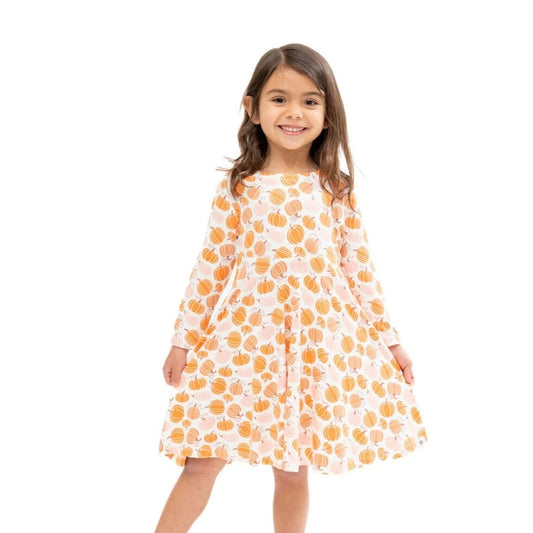 Twirly Bow Dress || Pumpkins