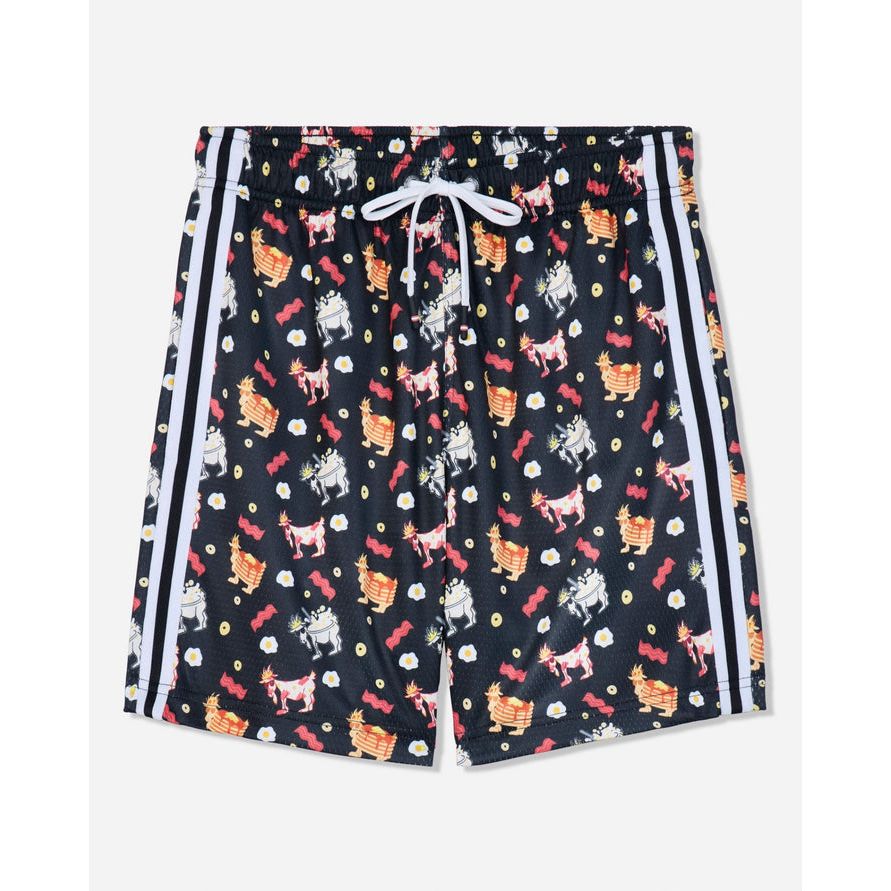 Breakfast AOP mesh shorts black
