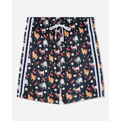 Breakfast AOP mesh shorts black