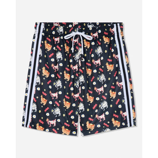 Breakfast AOP mesh shorts black
