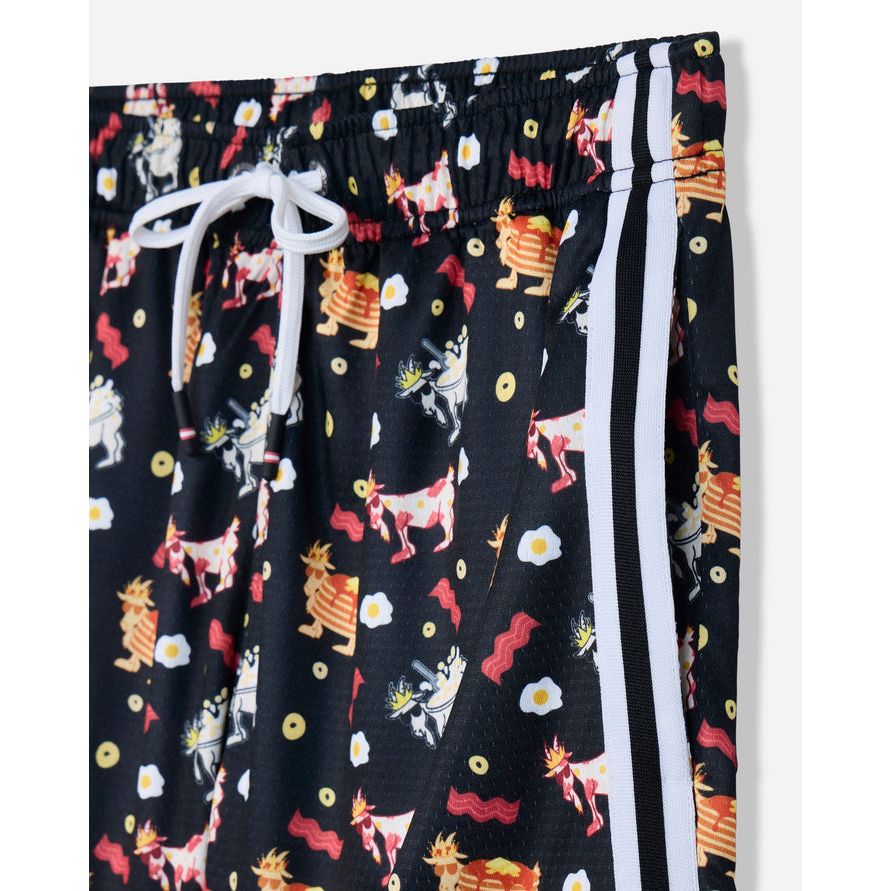 Breakfast AOP mesh shorts black