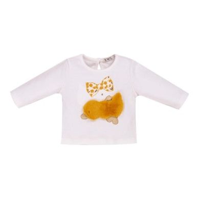 White ls Tee w/Duck and Bow