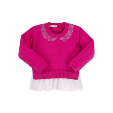 HOT PINK VOVEN FABRIC SWEATER