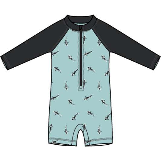 BABY BOY SWIM ROMPER KNIT