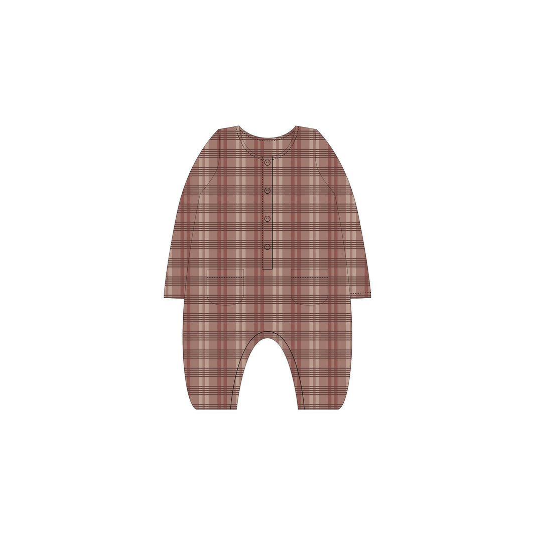 long sleeve woven jumpsuit || check main image 0