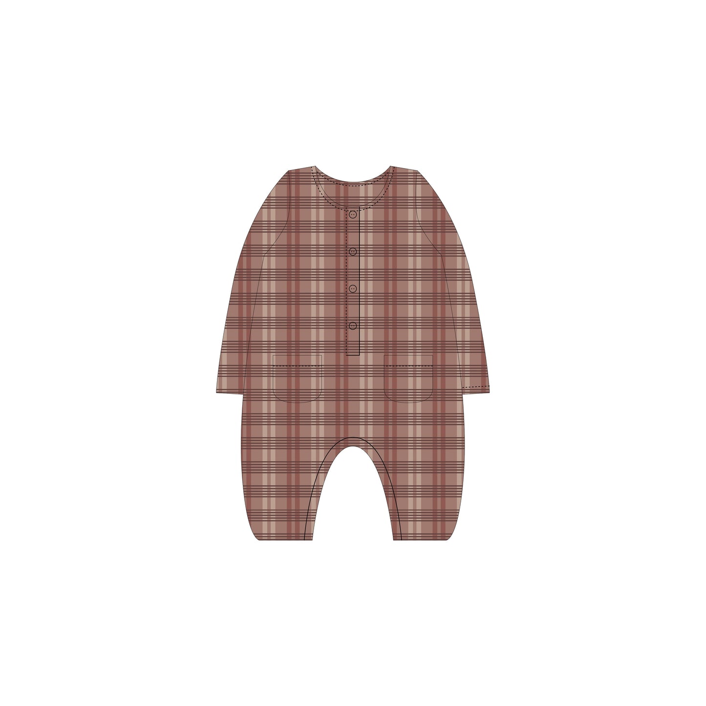 LONG SLEEVE WOVEN JUMPSUIT || AUTUMN PLAID