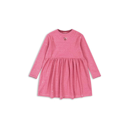 Girls Sparkle Long Sleeve Dress w/Cherry Applique