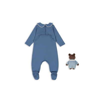 FOOTED PLAYSUIT AND BEAR GIFT SET