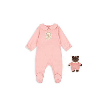 FOOTED PLAYSUIT AND BEAR GIFT SET