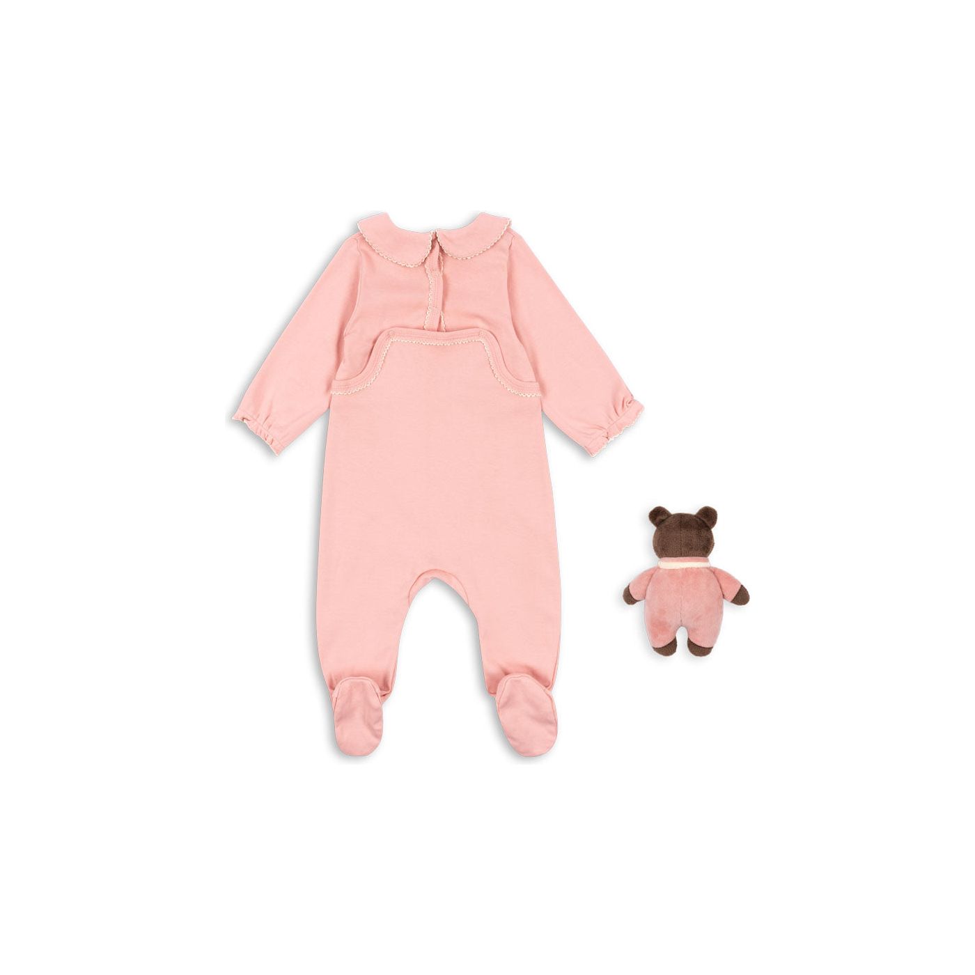 FOOTED PLAYSUIT AND BEAR GIFT SET