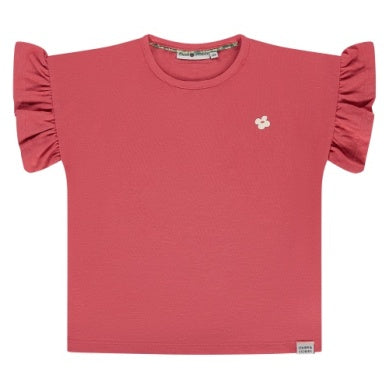 Girls Short Sleeve Top Ruffle Sleeve