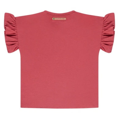 Girls Short Sleeve Top Ruffle Sleeve