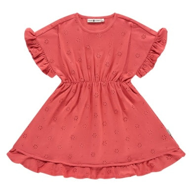 Girls Short Sleeve Dress Scarlet