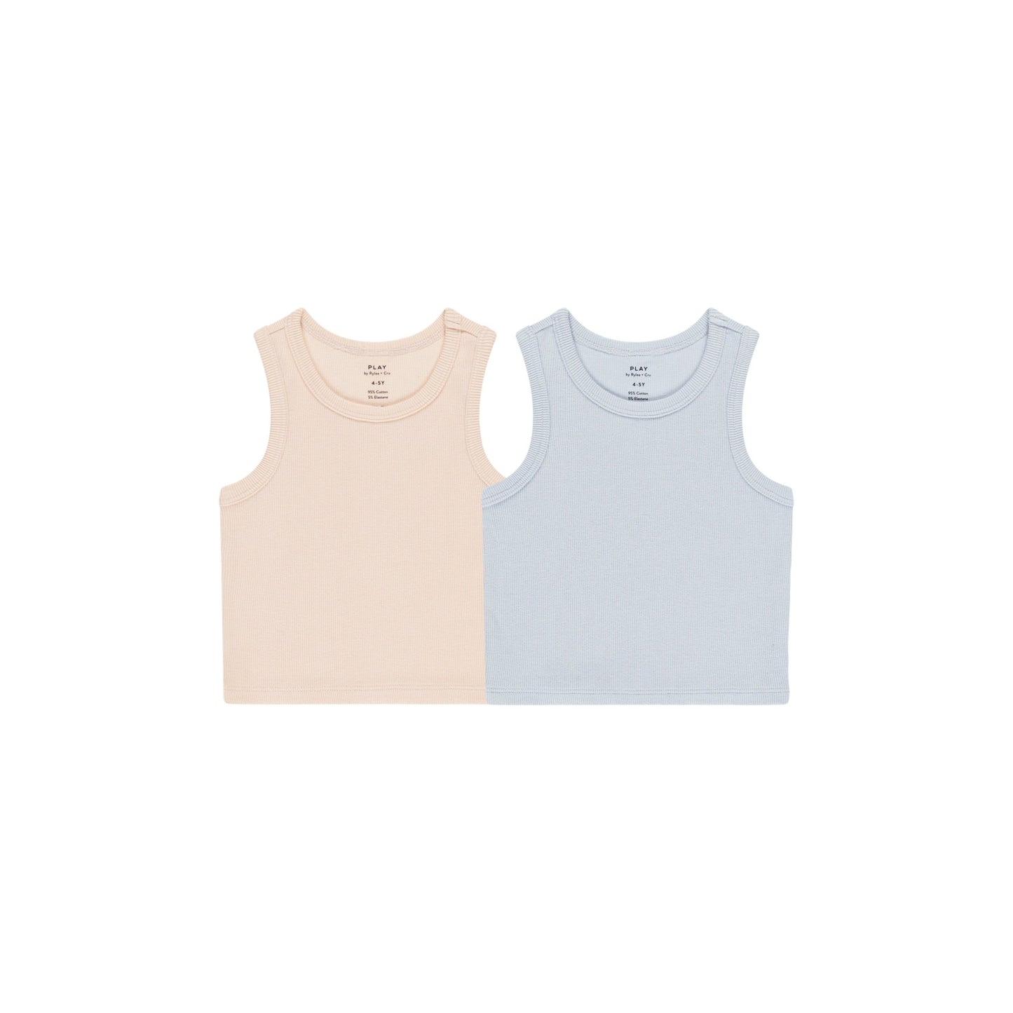 RIBBED TANK SET || SHELL, LIGHT BLUE