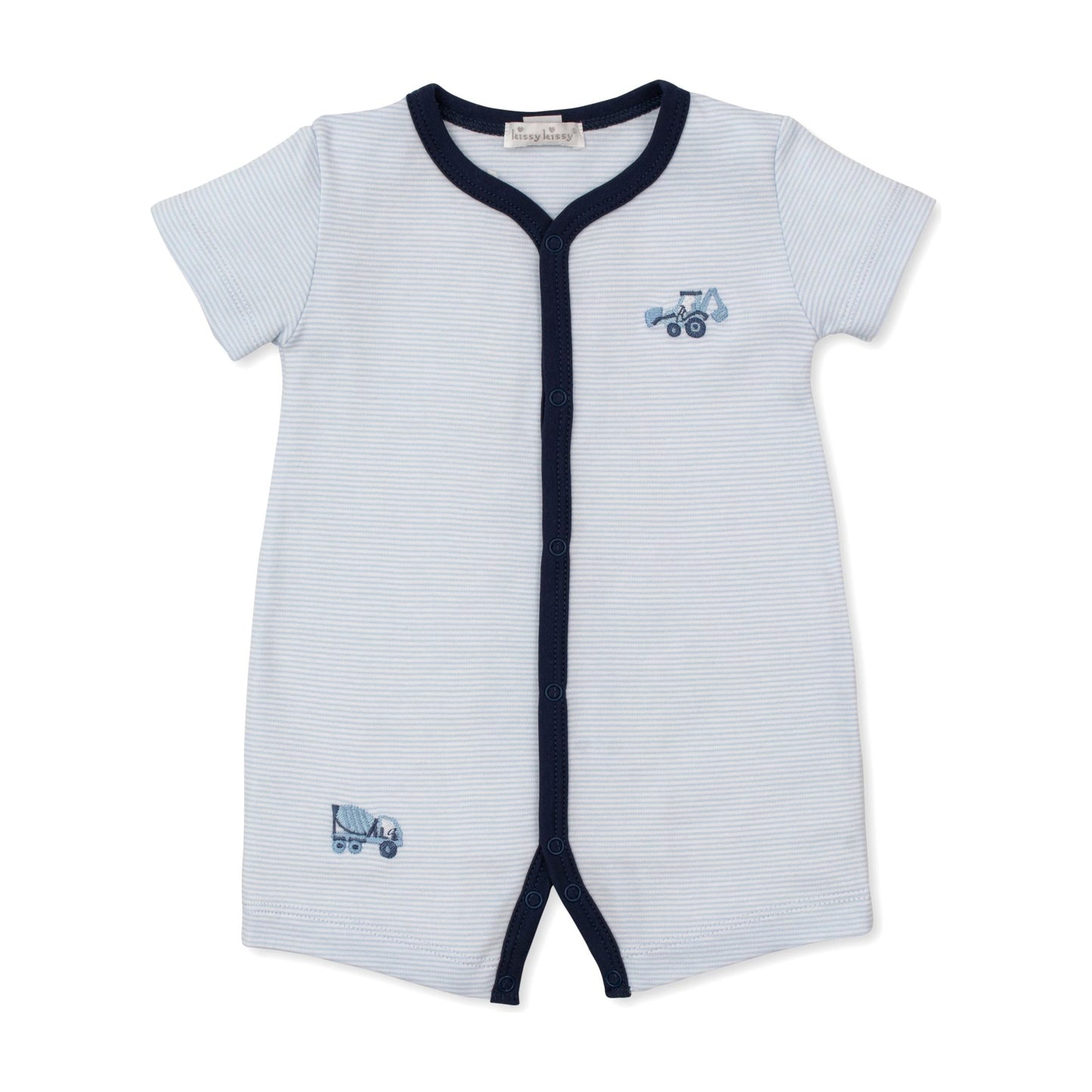 Stripe Construction Trucks Short Playsuit