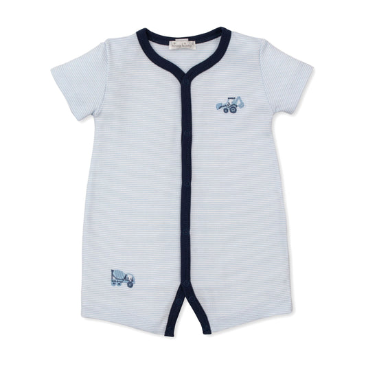 Stripe Construction Trucks Short Playsuit