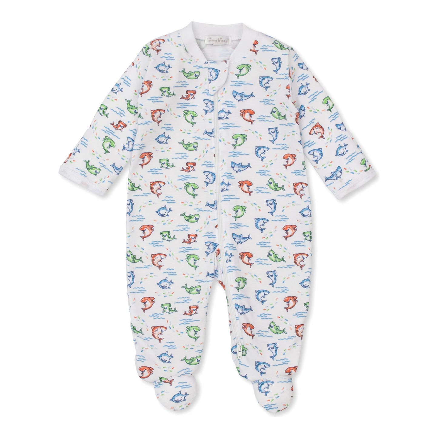 Shark Grins Zip Footie