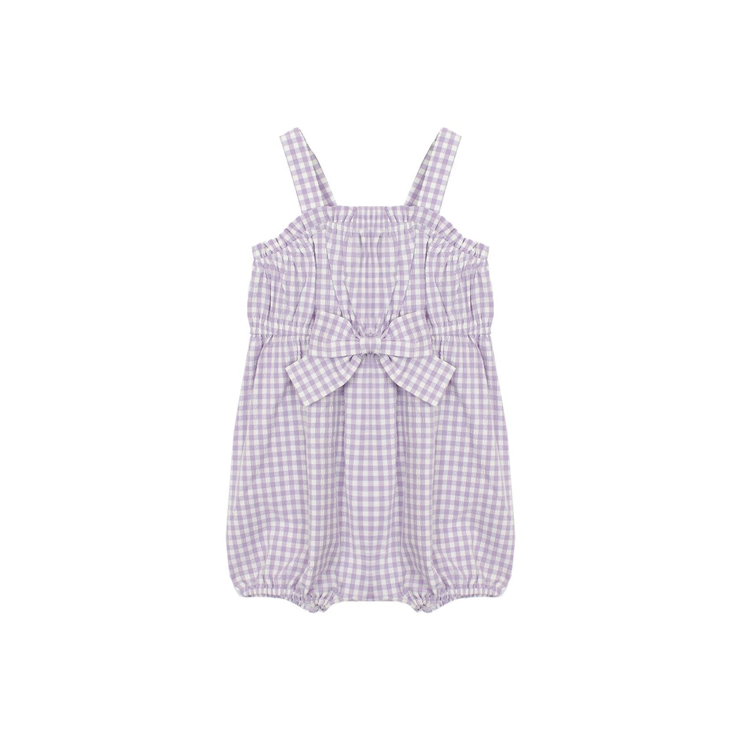 SUPER BLOOM ROMPER Purple Gingham