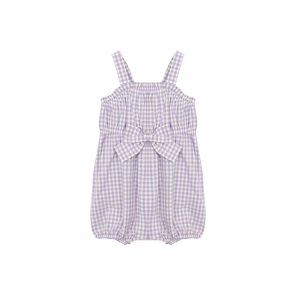 SUPER BLOOM ROMPER Purple Gingham