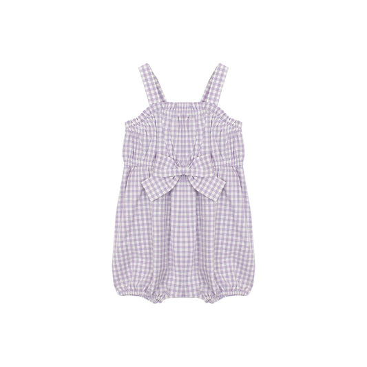 SUPER BLOOM ROMPER Purple Gingham