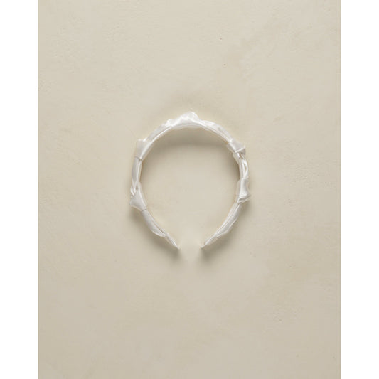 PLEATED HEADBAND || WHITE
