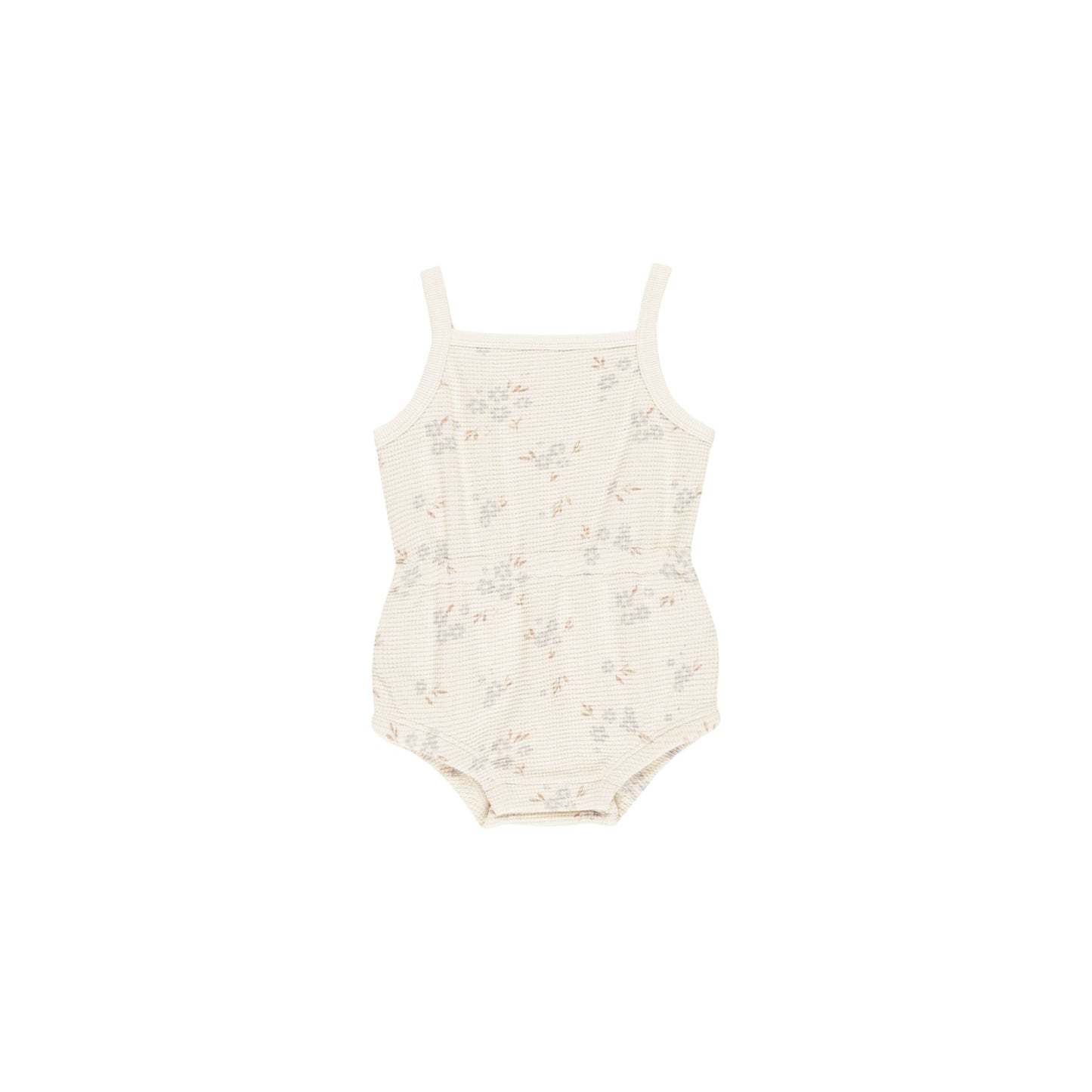 WAFFLE CINCH ROMPER || BLUE DITSY