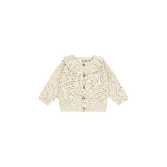 RUFFLE COLLAR CARDIGAN || NATURAL