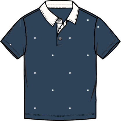 Embroidered Dress Blues Pique Polo