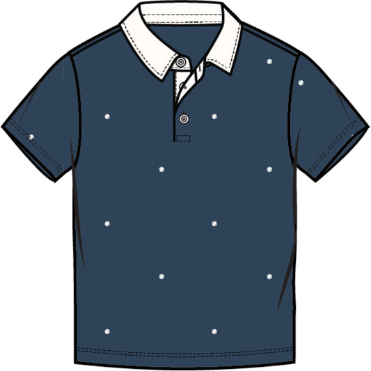 Embroidered Dress Blues Pique Polo
