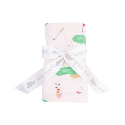 Golf Things Pink Swaddle Blanket