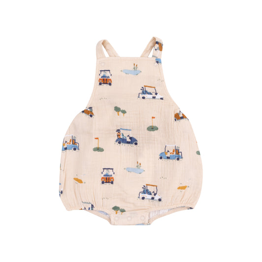 Golf Cart Cuties Sunsuit Oatmeal