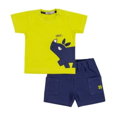 BOYS SHORT SET NAVY/YELLOW