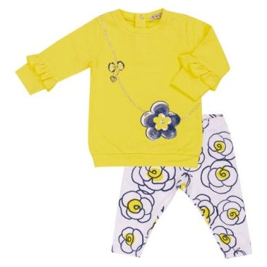 SWEATSHIRT AND LEGGING SET YELLOW/BLUE