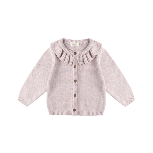 RUFFLE COLLAR CARDIGAN || LILAC